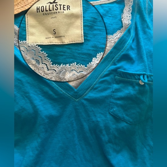Y2k NWT Gorgeous Hollister V- Neckline short-sleeve top So Cal❣️ - Picture 11 of 16